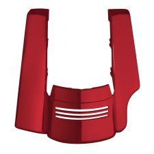 Crimson Red Sunglo Harley Touring Stretched 2-Into-1 Tri-Bar Fender Extension front