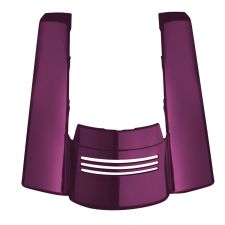 Mystic Purple Harley Touring Stretched Dual Blocked Tri-Bar Fender Extension front