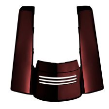 Merlot Sunglo Harley Touring Stretched Dual Blocked Tri-Bar Fender Extension front