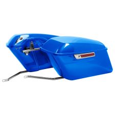 Fastback Blue Harley® Softail Standard Saddlebag Conversion Kit w/ Chrome Hardware for '18-'24
