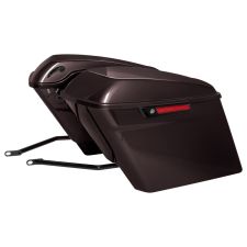 Blackened Cayenne Harley® Softail Stretched Saddlebag Conversion Kit w/ Black Hardware for '84-'17