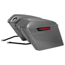 Charcoal Pearl Harley® Softail Stretched Saddlebag Conversion Kit w/ Black Hardware for '84-'17