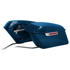 Billiard Blue Harley® Softail Standard Saddlebag Conversion Kit w/ Chrome Hardware for '18-'24 (2019, 2020)