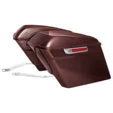 Midnight Crimson Harley® Softail Stretched Saddlebag Conversion Kit w/ Chrome Hardware for '18-'24