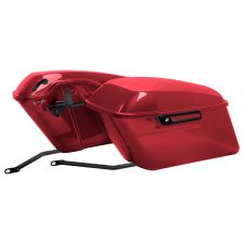 Billiard Red Harley® Softail Standard Saddlebag Conversion Kit w/ Black Hardware for '18-'24