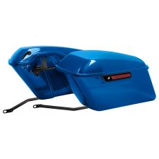 Electric Blue Harley® Softail Standard Saddlebag Conversion Kit w/ Black Hardware for '18-'24