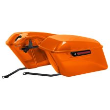 Scorched Orange Harley® Softail Standard Saddlebag Conversion Kit w/ Black Hardware for '18-'24