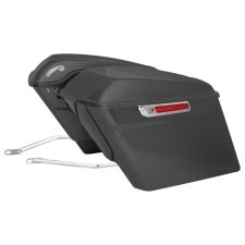 Denim Black Harley® Softail Stretched Saddlebag Conversion Kit w/ Chrome Hardware for '18-'24