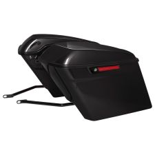 Harley Softail conversion kit stretched saddlebags with black hardware from HOGWORKZ