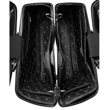 Custom Color HOGWORKZ® OEM Harley® Tapered Stretched Saddlebag Liners with silver stitching from HOGWORKZ