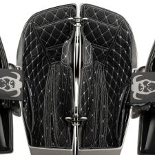 HOGWORKZ® Saddlebag Liners for Harley® Street Glide & Road Glide Black w/ Silver Stitching