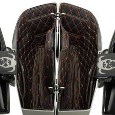 HOGWORKZ® Saddlebag Liners for Harley® Street Glide & Road Glide Black w/ Orange Stitching