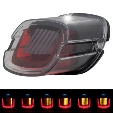 Sequential LED Taillight with Plate Light in Clear lens from HOGWORKZ® for Harley angle view with lighting stages
