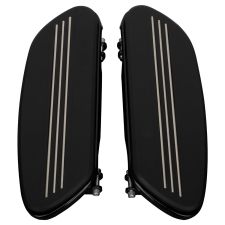 Harley driver floorboards in black from HOGWORKZ top view