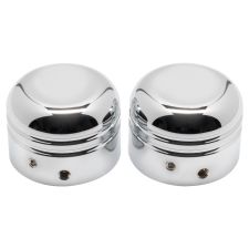 Harley® Front Axle Nut Covers smooth contrast cut Chrome from HOGWORKZ