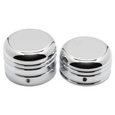 Softail and Dyna Rear Axle Nut Covers for Harley-Davidson in Chrome from HOGWORKZ