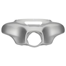 Brilliant Silver Pearl Outer Fairing Cowl Upper for Harley Touring form hogworkz front view
