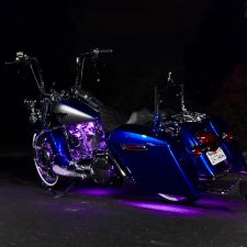 Harley Road King underglow lighting from HOGWORKZ in purple