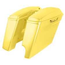 Industrial Yellow 2-Into-1 Extended 4" Stretched Saddlebags for Harley® Touring from HOGWORKZ®