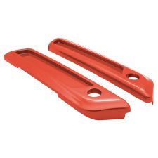 Candy Orange Saddlebag Latch Covers for Harley® Touring from HOGWORKZ angle