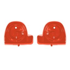 Candy Orange Lower Vented Fairing Speaker Pod Mounts rushmore style for Harley Touring motorcycles from HOGWORKZ