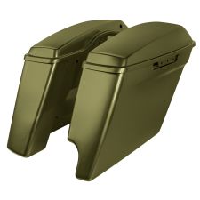 Mineral Green harley 2 into 1 stretched saddlebags from HOGWORKZ