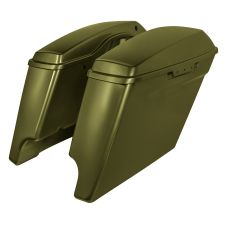Mineral Green Harley® Touring Dual Cut Stretched Saddlebags from HOGWORKZ® pair