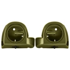 Olive Gold Lower Vented Fairing Speaker Pod Mounts rushmore style for Harley Touring motorcycles from HOGWORKZ pair