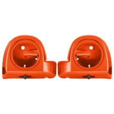 Performance Orange Lower Vented Fairing Speaker Pod Mounts rushmore style for Harley Touring motorcycles from HOGWORKZ pair