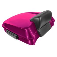 Purple Fire Harley® Touring Chopped Tour Pack with Slim Backrest and Black Hardware from HOGWORKZ® front