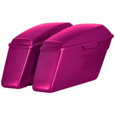 Purple Fire Harley Touring Standard Saddlebags from hogworkz rear angle