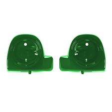Radioactive Green Lower Vented Fairing Speaker Pod Mounts rushmore style for Harley Touring motorcycles from HOGWORKZ pair