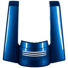 Reef Blue Harley® Touring Stretched Dual Blocked Tri-Bar Fender Extension front