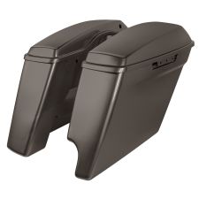 River Rock Gray 2-Into-1 Extended 4" Stretched Saddlebags for Harley® Touring '14-'24