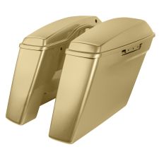 Sand Pearl Harley® Touring Dual Blocked Extended 4 inch Stretched Saddlebags from hogworkz