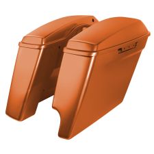Scorched Orange 2-Into-1 Extended 4" Stretched Saddlebags for Harley Touring motorcycles from HOGWORKZ