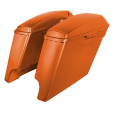 Scorched Orange dual cut stretched saddlebags 