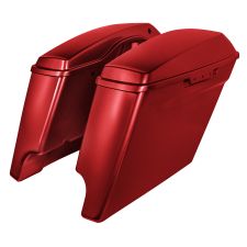 Redline Red Harley dual cut stretched saddlebags