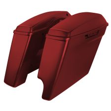 Velocity Red Sunglo 2-Into-1 Extended 4" Stretched Saddlebags Harley® Touring motorcycles from HOGWORKZ