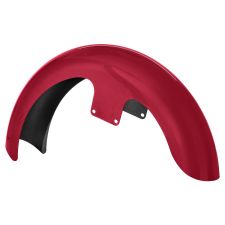 Wicked Red Denim 21 inch Wrapped Front Fender for Harley® Touring motorcycles from HOGWORKZ® front
