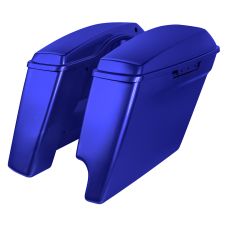 Zephyr Blue 2-Into-1 Extended 4" Stretched Saddlebags for Harley® Touring '14-'24