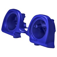 Zephyr Blue Lower Vented Fairing Speaker Pod Mounts non rushmore style front for Harley® Touring motorcycles from HOGWORKZ® angle