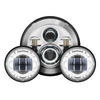 Harley 7" LED Chrome Headlight with Passing Lamps from HOGWORKZ®