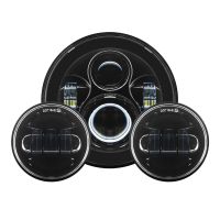 Harley® 7" LED Blackout Headlight with Auxiliary Passing Lamps from HOGWORKZ®