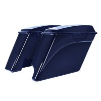Big Blue Pearl 2-Into-1 Extended 4" Stretched Saddlebags for Harley&reg; Touring '94-'13