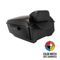 Color Matched King Tour Pack w/ Slim Backrest & Black Hardware for Harley® Touring