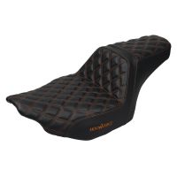 Rise Up Seat for Harley® Touring 'Diamond / Orange Stitch from HOGWORKZ