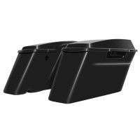 Vivid Black Harley Touring Standard Saddlebags from HOGWORKZ angle
