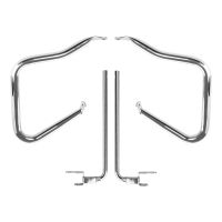 HOGWORKZ® Chrome1.25" PORK CHOP Saddlebag Guards for Harley® Touring front