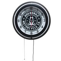 HOGWORKZ® White Neon Garage Clock